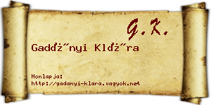 Gadányi Klára névjegykártya