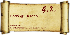 Gadányi Klára névjegykártya